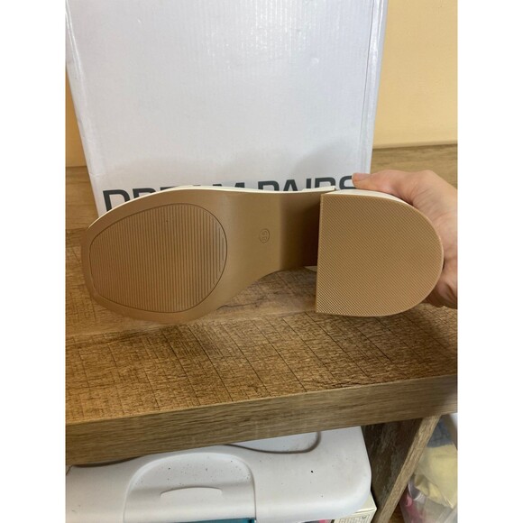 Size 8.5 NIB Dream Pairs off White Platform Open Toe Heels shoes - Picture 2 of 8